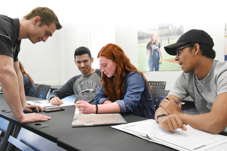 Students studying in class